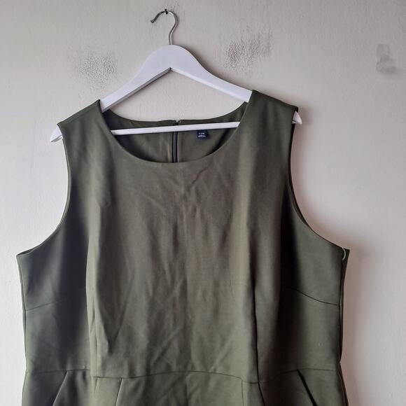 Set of 2 Lands' End Sleeveless Sheath Dress Blue & Olive Green Women's Size 24W - Picture 9 of 16